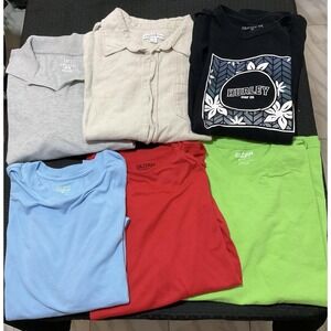 Mixed Brands Shirt Lot Of 6 Mens XL Multicolor Solid Hurley Gildan Tee Casual